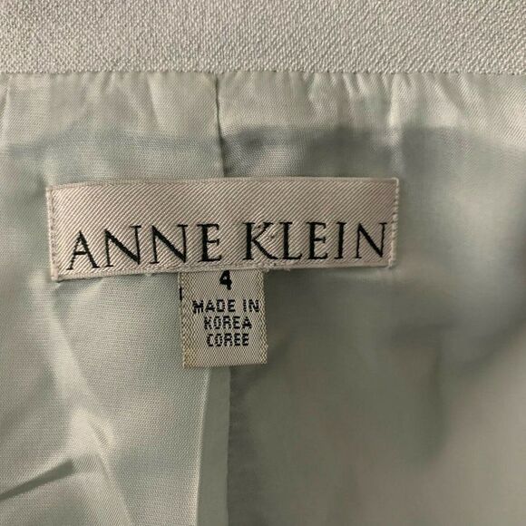 Vintage 80s Anne Klein Blazer Jacket 4 Blue Open - Picture 6 of 6